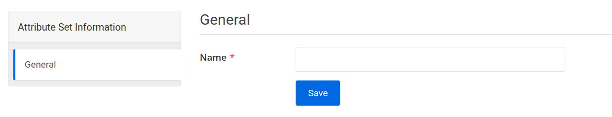 attribute set create page general tab