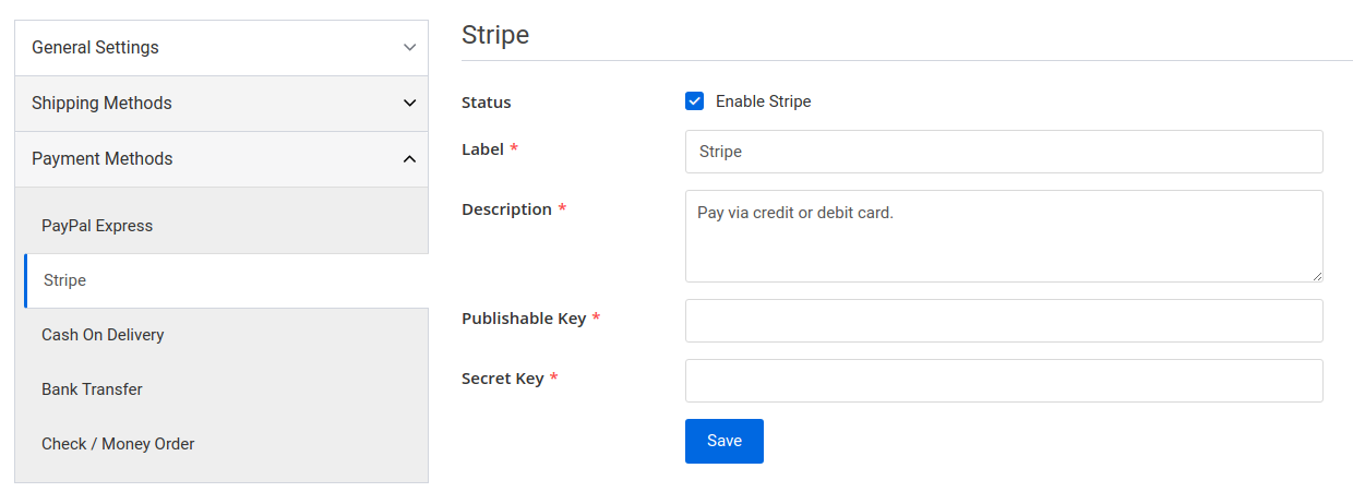 settings page string tab