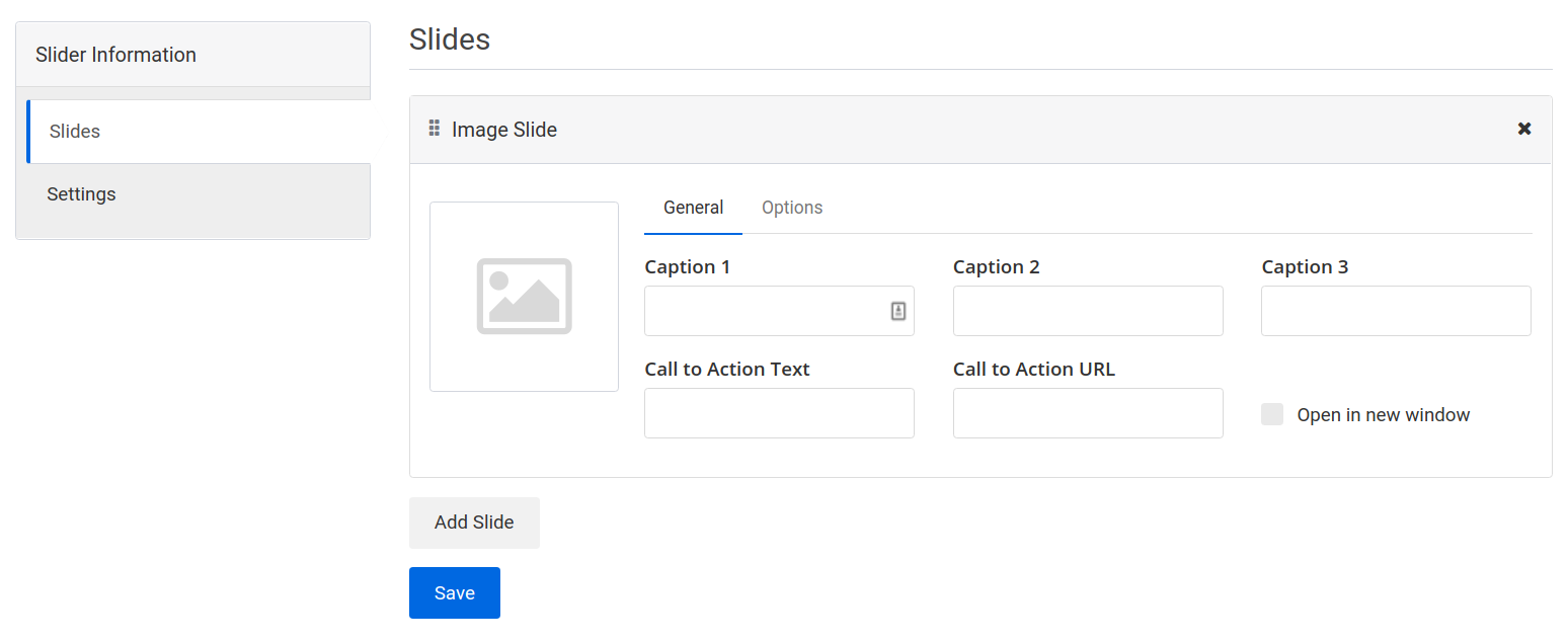slider create page slides tab