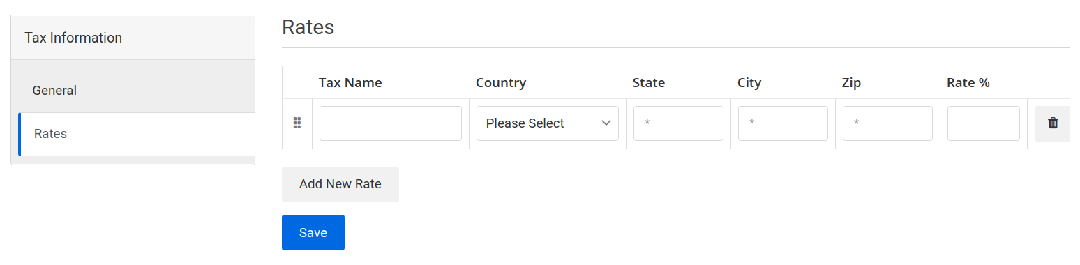 tax create page rates tab