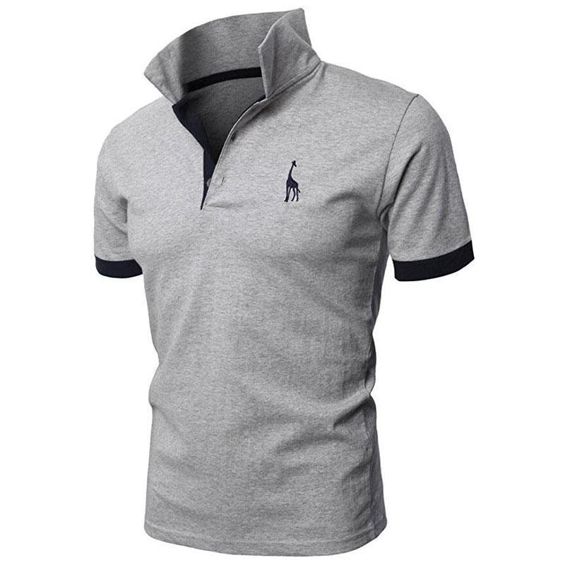 Men Casual Deer Embroidery Polo shirt