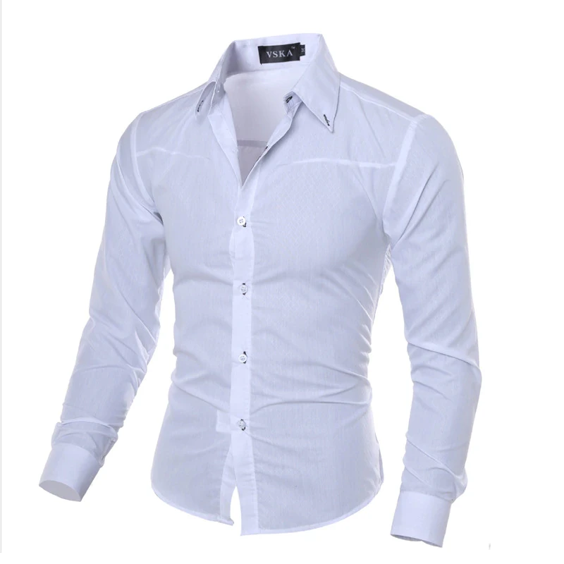 5XL Plus Size Brand-clothing Cotton Mens Clothing Solid Soft Men Shirt