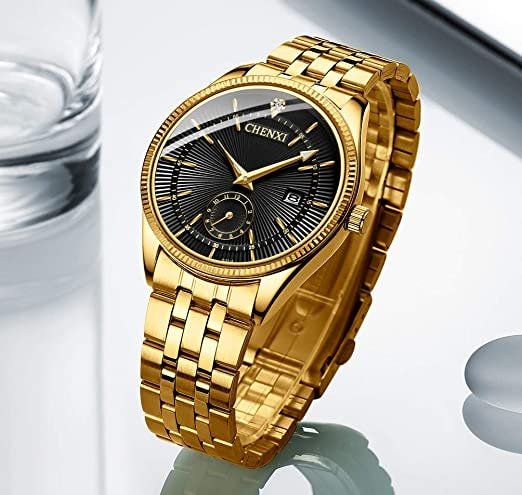 Fanmis Men's Luxury Analog Quartz Gold Wrist Watches